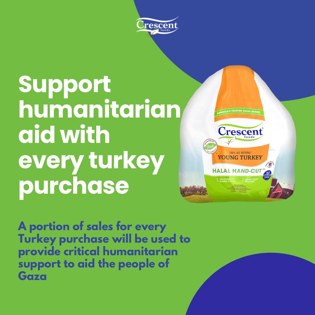A portion of sales for every Turkey purchase will be used to provide critical humanitarian support to aid the people of Gaza