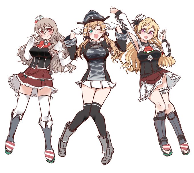 枢軸重巡トリオ仮塗り 