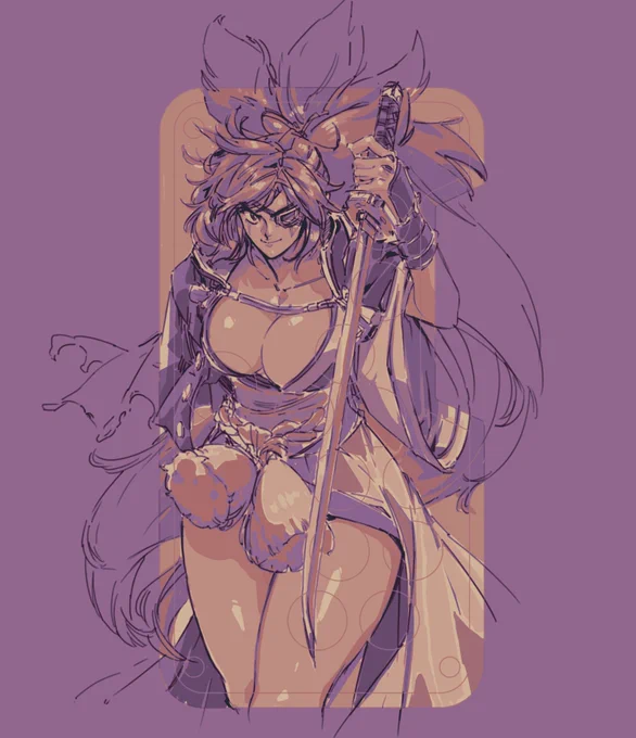 Rough sketch progress of Baiken on a Snackbox?!  Custom artwork for the winner of #ChainShift #GGST local Houston tourney held by  and sponsored by the legends themselves -   I can't wait to get this finished and printed! 