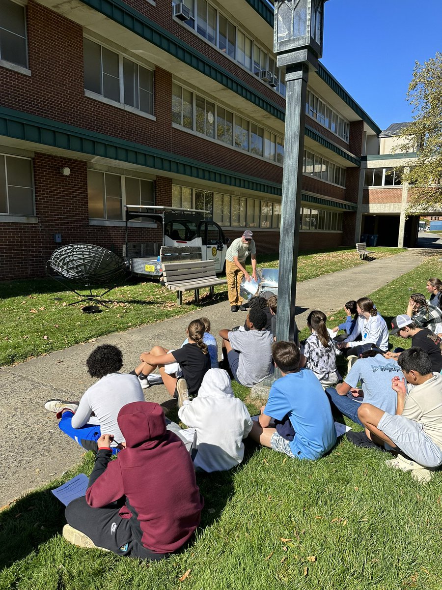 Our 8th graders are spending this beautiful Thursday on the campus of App State, learning from professionals about sustainable energy. We are thankful for this partnership with Appalachian State 💛🖤 #believetheHyPe