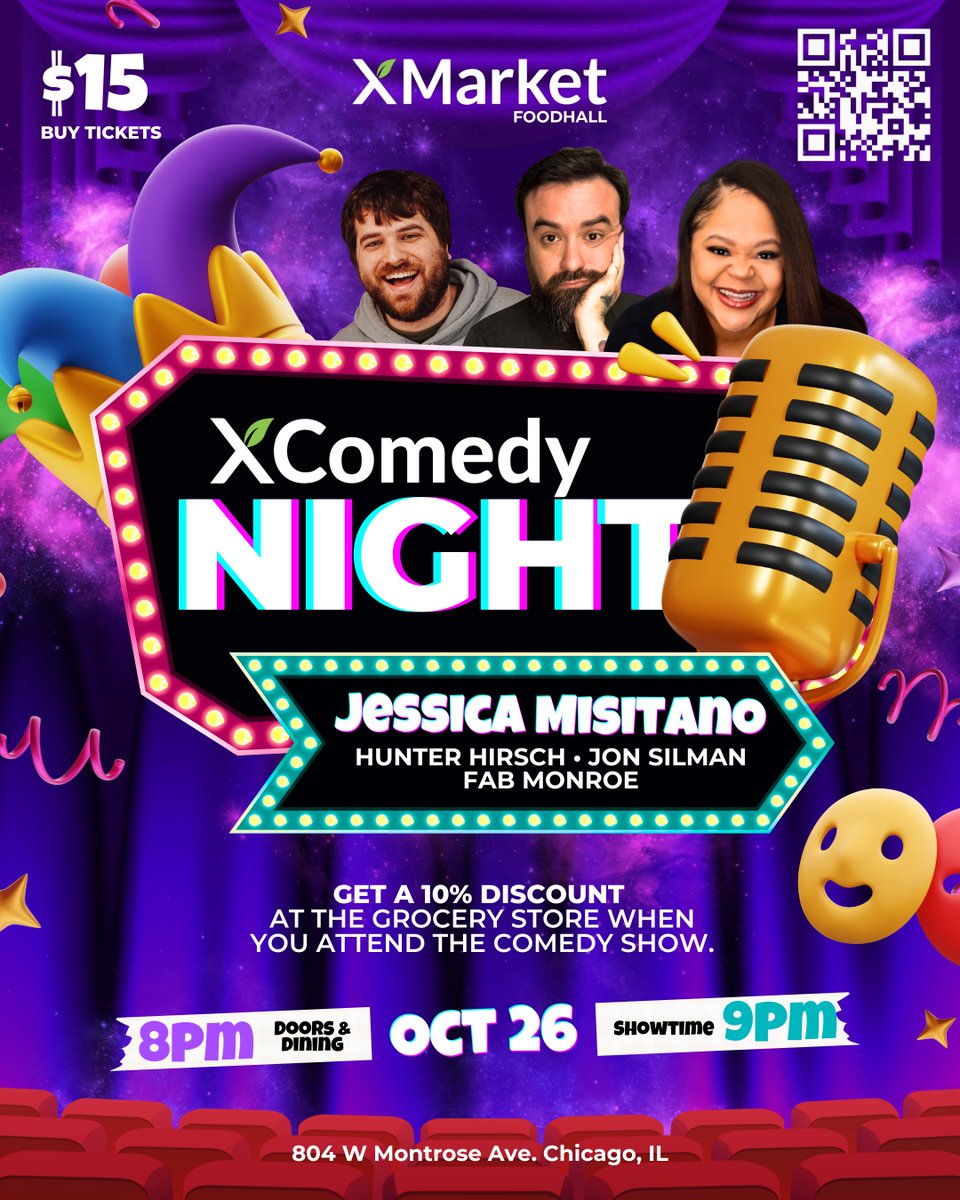 HEYYYY #CHICAGO - Hoping to see you all at our first XComedy event happening TONIGHT at the PlantX Foodhall.. Be there for 830pm!!!!!!

$5 tickets ALL DAY

#ComedyShow #Uptown #comedyclub #veganfood #ChicagoVegans #UptownChicago <a href="/ChicagosMayor/">Mayor Brandon Johnson</a> <a href="/uptownchicomm/">Uptown Chicago Commission</a> <a href="/UptownUnited/">Uptown United</a>