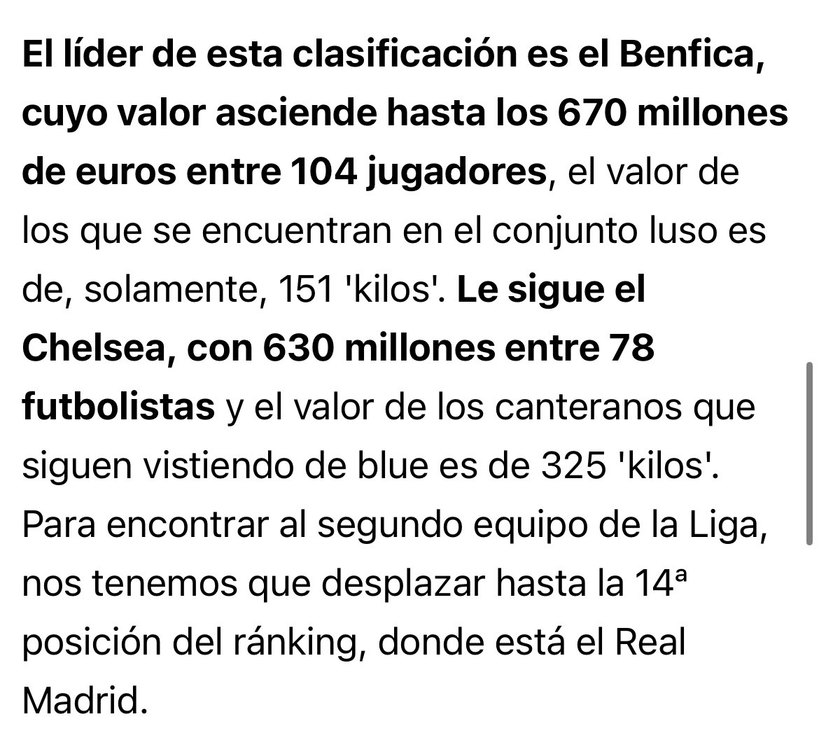 😂😂😂😂😂😂😂😂😂😂😂😂😂😂😂😂😂😂😂😂😂😂😂😂😂😂
Si contáis a Jesé sí… pero mirad esto.
El Madrid en la posición 14.
😂😂😂😂😂😂😂😂😂😂😂😂😂😂😂😂😂😂😂😂😂😂😂😂😂😂

Misma fuente: 👉 Fuente: CIES Football Obs