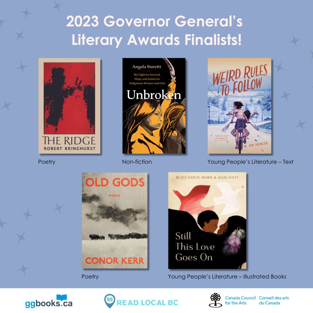 We're so excited to see these BC Books represented among the 2023 #GGBooks Awards finalists! Congratulations to all of the finalists 🎉 View the full list: buff.ly/3QauPB7 

@NightwoodEd @greystonebooks @orcabook @Harbour_Publish