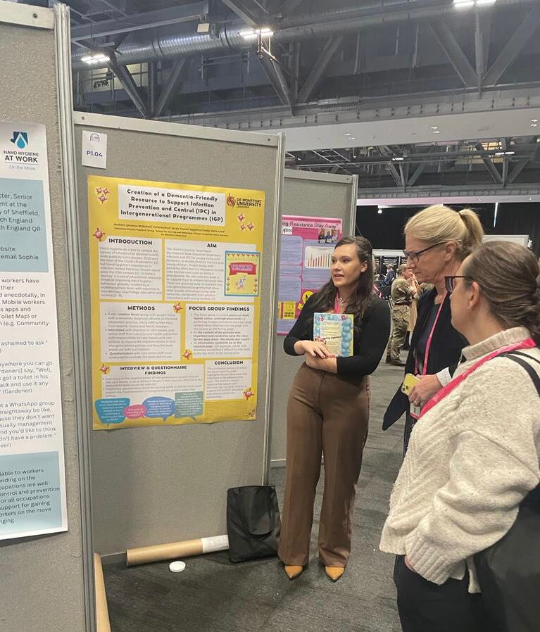 germsjourney's tweet photo. Was great to present at the #IP2023Conf last week with a poster all about our #DementiaFriendly book 📕 

Developed to support #InfectionPreventionandControl in #IntergenerationalProgrammes within care homes! 👏

Thanks to @IPS_Infection and those of you who came to speak to us! https://t.co/KcbCUGVCfH