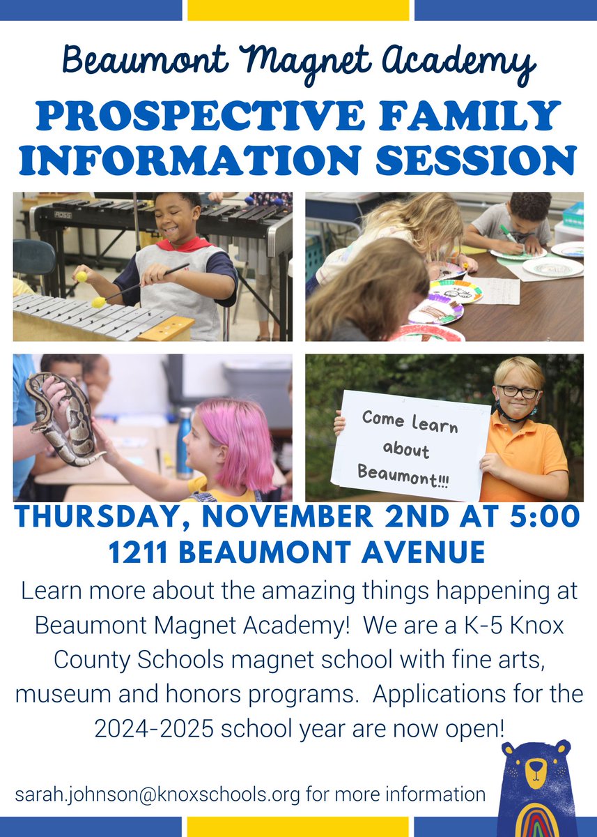 If you'd like more information about attending Beaumont, consider signing up for a tour (tinyurl.com/TourBMA2324) or attending next week's information session!  #NoPlaceLikeBMA