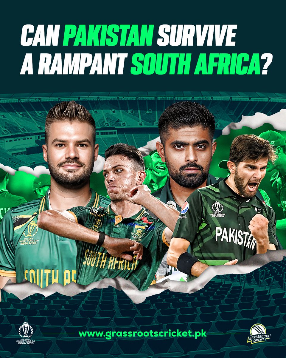 Pakistan face South Africa in Chennai tomorrow in a must-win encounter! 🇵🇰🇿🇦 How can Babar Azam's men counter the rampaging South African batting lineup? Check out this thread and comment below! #PAKvSA | #CWC23 | #IsBaarUsPaar