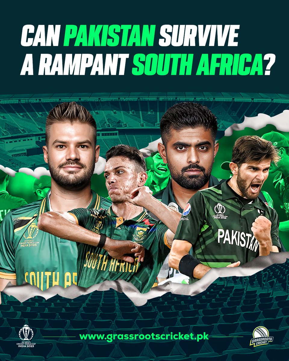 Pakistan face South Africa in Chennai tomorrow in a must-win encounter! 🇵🇰🇿🇦

How can Babar Azam's men counter the rampaging South African batting lineup? Check out this thread and comment below!

#PAKvSA | #CWC23 | #IsBaarUsPaar