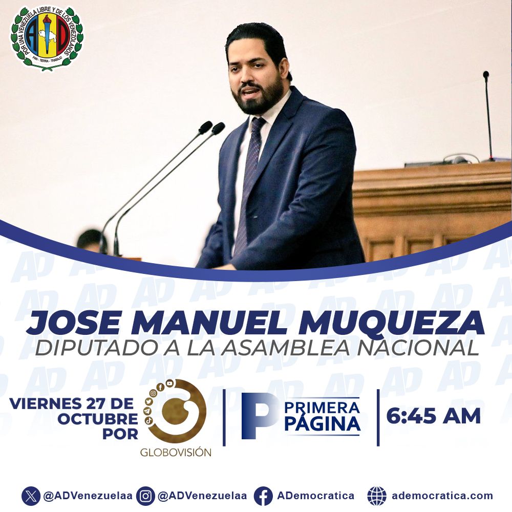 Mañana viernes, estaré en @primerapagina conversando sobre la realidad política de #Venezuela, las elecciones presidenciales #2024 y la defensa del Territorio #Esequibo.

#UnidosSeViveMejor