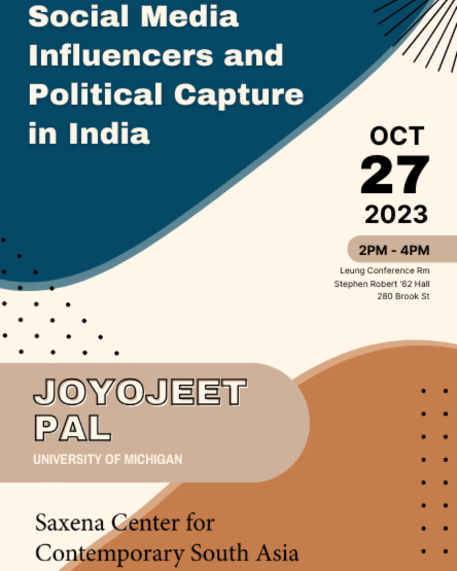 joyopal's tweet photo. I will be speaking at @southasiabrown tomorrow on the role of Twitter and YouTube influencers in political speech and address their role in polarization, and in pushing political content. 

Talk is free to attend.

https://t.co/gtyQmiz9Ht https://t.co/cg4sDHnb51