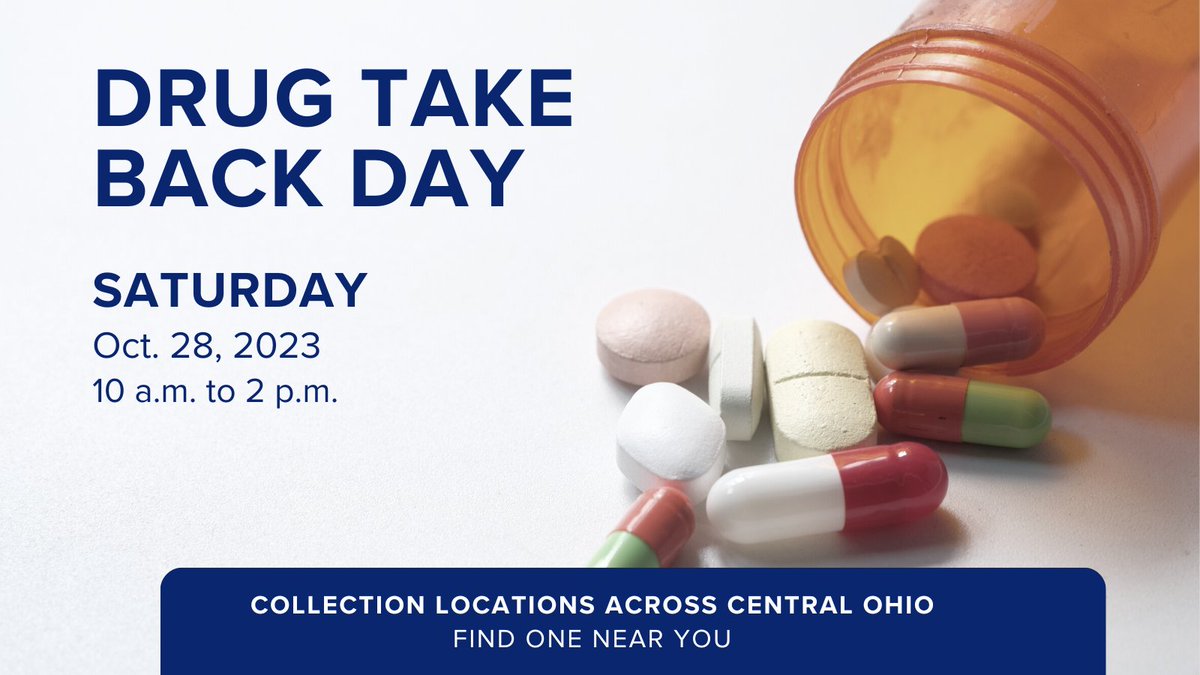 ADAMH Board of Franklin County (@adamhfranklin) on Twitter photo Saturday is National Drug Take Back Day, which encourages the public to remove unneeded medications from their homes to prevent medication misuse and opioid addiction. Search the site locator to find a collection site near you. dea.gov/takebackday Saturday is National Drug Take Back Day, which encourages the public to remove unneeded medications from their homes to prevent medication misuse and opioid addiction. Search the site locator to find a collection site near you. dea.gov/takebackday