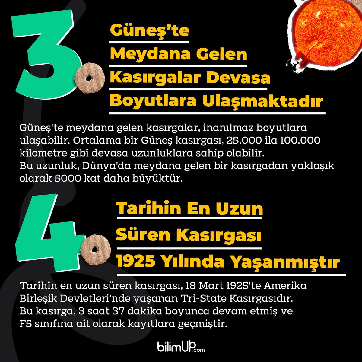 bilim_up's tweet image. 🌪️Dünyanın en şiddetli rüzgarları olan kasırgalar hakkında 5 şaşırtıcı gerçek 👇

#kasırga #fırtına #rüzgar #bilim #bilimup