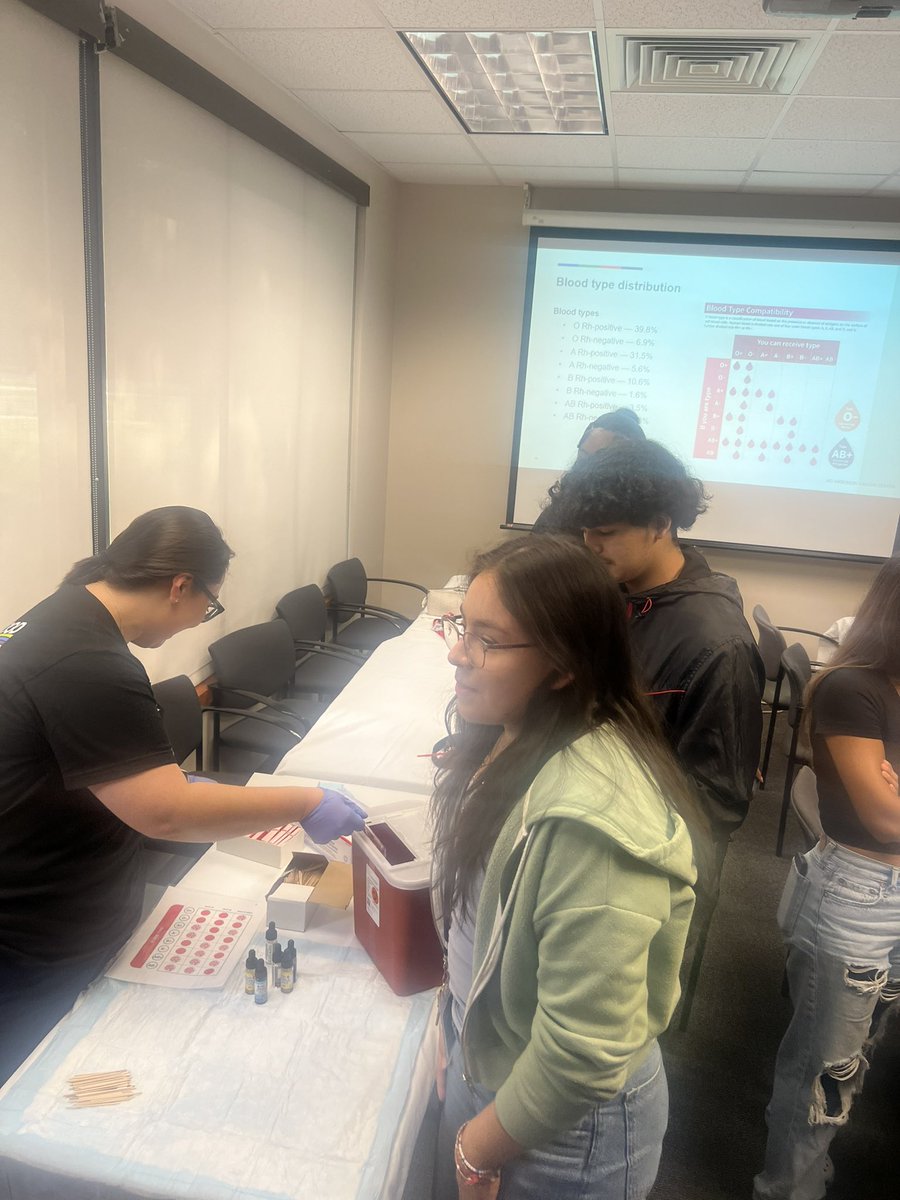 DrAprilMoody's tweet photo. Knowing your blood type 🩸 could save your life and others! Thank you MD Anderson for the lab demonstration for our Aldine ISD Health Science students today! 🥼🧪

#KnowYourBloodType
#TypeA #TypeB #TypeAB #TypeO

@AldineCTE @MDAndersonNews @EducatorMar10 https://t.co/6rRk6G4A43