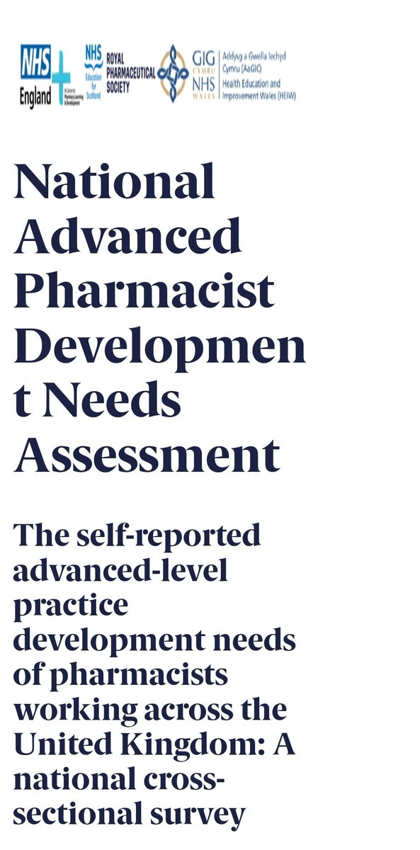 Collaborative research by <a href="/NES_Pharmacy/">NES Pharmacy</a> @HEIW_NHS <a href="/NICPLD1/">NICPLD</a> <a href="/rpharms/">Royal Pharmaceutical Society</a> &amp; NHS HEE

Are you a pharmacist working in the UK and interested in 'advanced practice'? Then please complete this National Advanced Pharmacist Development Needs Assessment survey 👇

rpharms.com/development/cr…