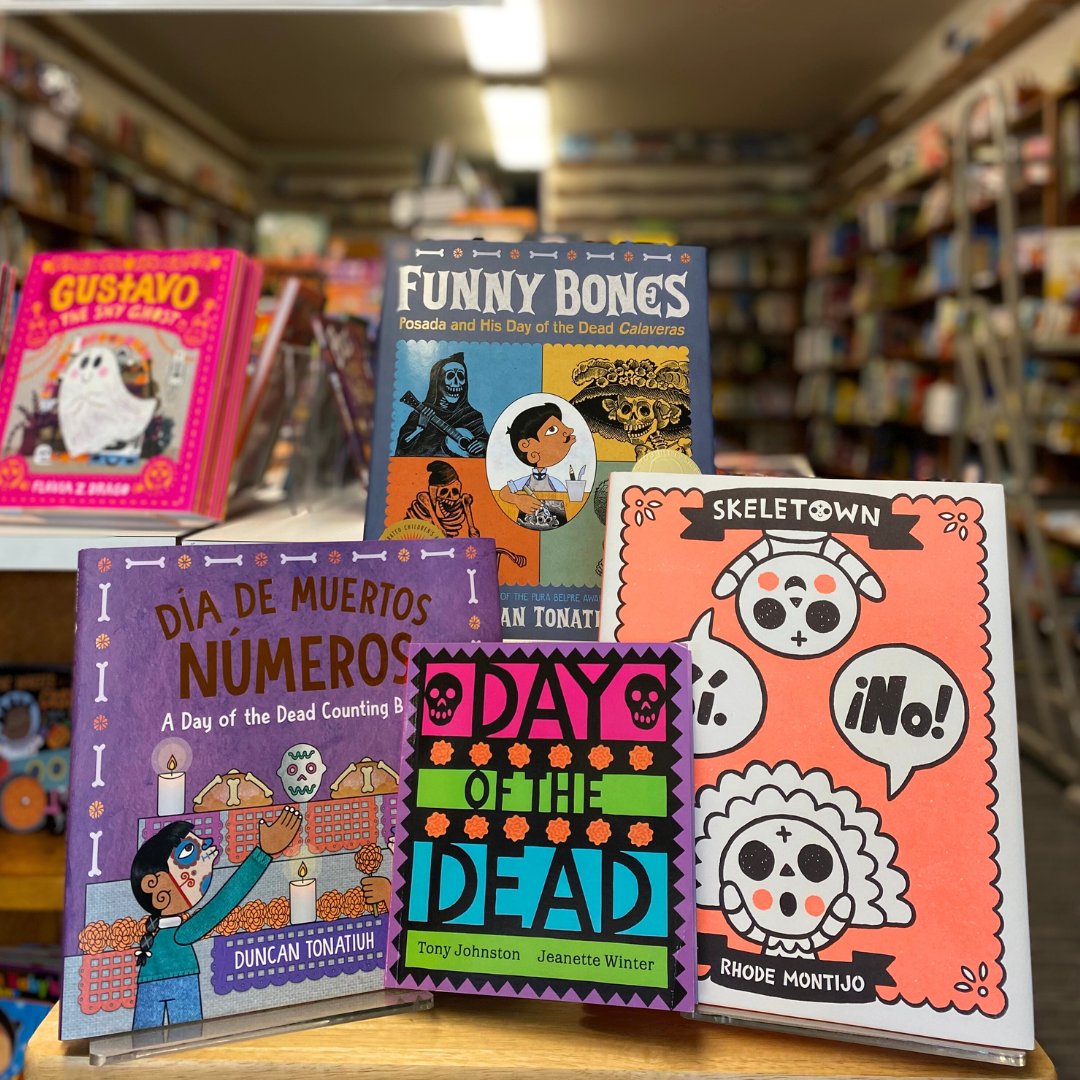 Día de los Muertos is approaching fast! Come celebrate by stopping by our store to find these awesome picture books! These books help celebrate and teach young ones about the Day of the Dead. Find these books and more on Día de los Muertos in store or at the link in bio!⁠