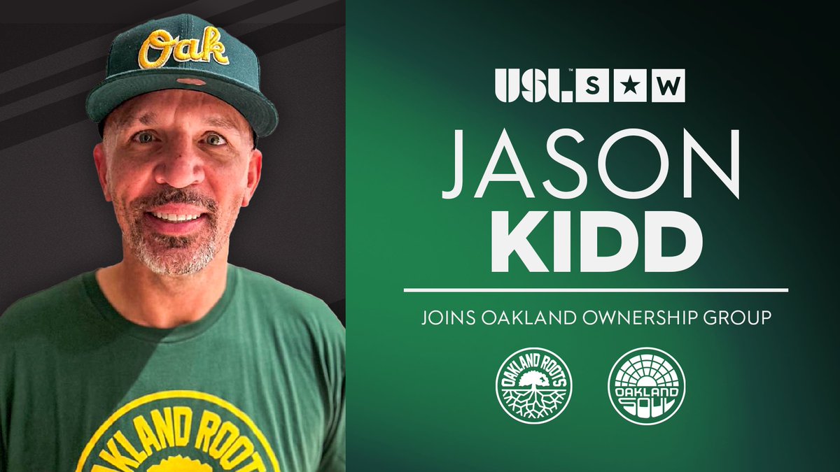 Staying true to his Oakland roots ⚽️🤞🏀   @NBA Champion and Hall of Famer @RealJasonKidd becomes the latest Bay Area icon to join the @oaklandrootssc and @oaklandsoulsc ownership group. ➡️ bit.ly/3tObKx8