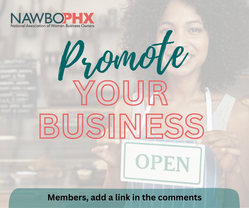 NAWBOphx's tweet photo. NAWBO Phx Members - Promote your woman owned business here, Links are ok! 

We want to support you! https://t.co/kPdmb8Yqvz