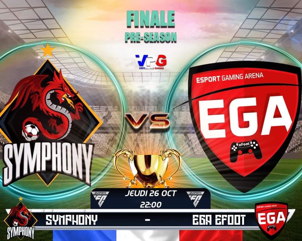 VPG France (@vpgfrance_) on Twitter photo DERNIÈRE LIGNE DROITE ! ⚡️
H3 ! ⌛️
Plus que quelques heures pour savoir notre grand gagnant de ce tournoi pré-saison !🥵
Qui de <a href="/SymphonyProClub/">LWG Symphony</a> et de <a href="/EGAeFoot/">Esport Gaming Arena eFoot</a> va remporter le tournoi?
À vos pronos !✍️ DERNIÈRE LIGNE DROITE ! ⚡️
H3 ! ⌛️
Plus que quelques heures pour savoir notre grand gagnant de ce tournoi pré-saison !🥵
Qui de <a href="/SymphonyProClub/">LWG Symphony</a> et de <a href="/EGAeFoot/">Esport Gaming Arena eFoot</a> va remporter le tournoi?
À vos pronos !✍️