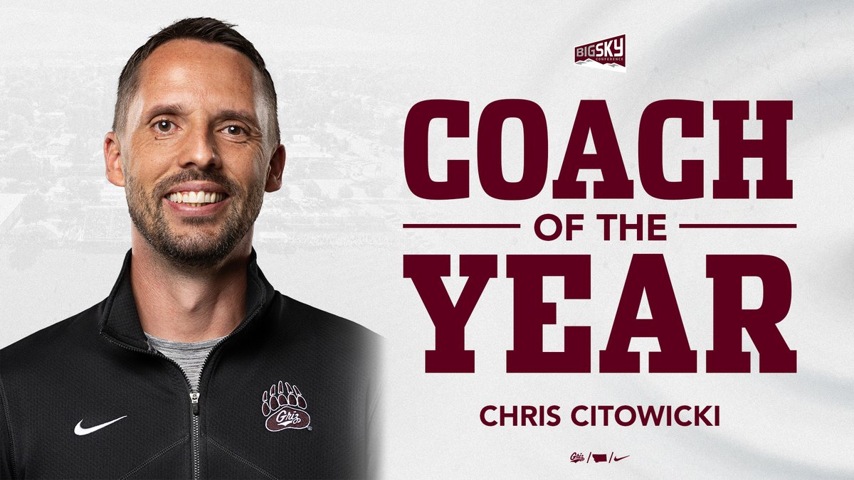 MontanaGrizSOC's tweet photo. After leading Montana to six regular-season or tournament championships in his six years with the Grizzlies, Chris Citowicki wins his first Big Sky Conference Coach of the Year award. https://t.co/JOap7eg44D
