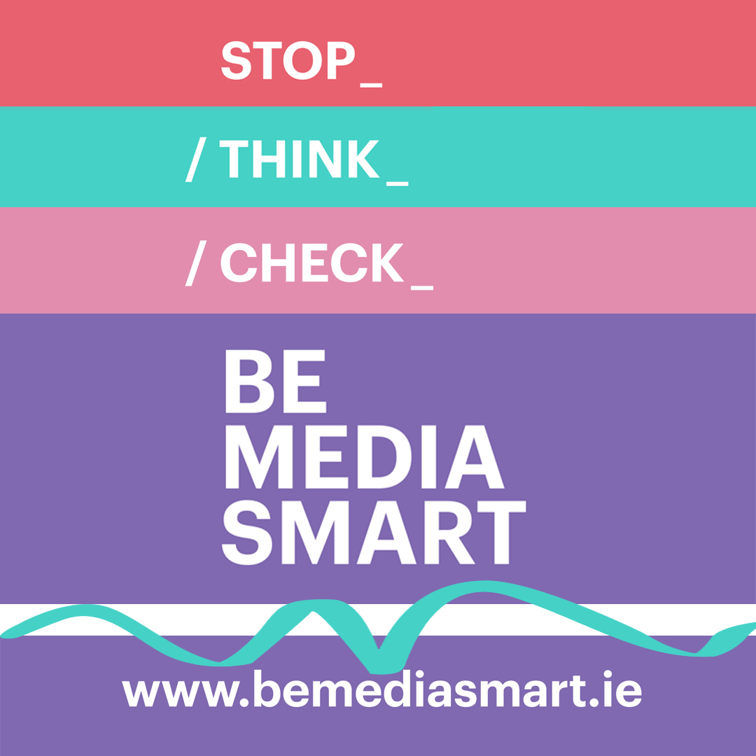 Stop. Think. Check. As members of @MediaLitIreland, we strongly support this new #BeMediaSmart campaign, which encourages people to #StopThinkCheck that the information that they read, see or hear is reliable and accurate. Visit bemediasmart.pulse.ly/woxx9pccz9 #StopThinkCheck #edchatie
