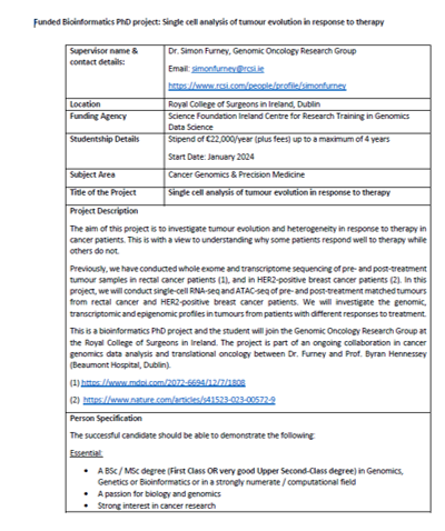 Genomics Data Science - SFI CRT tweet media