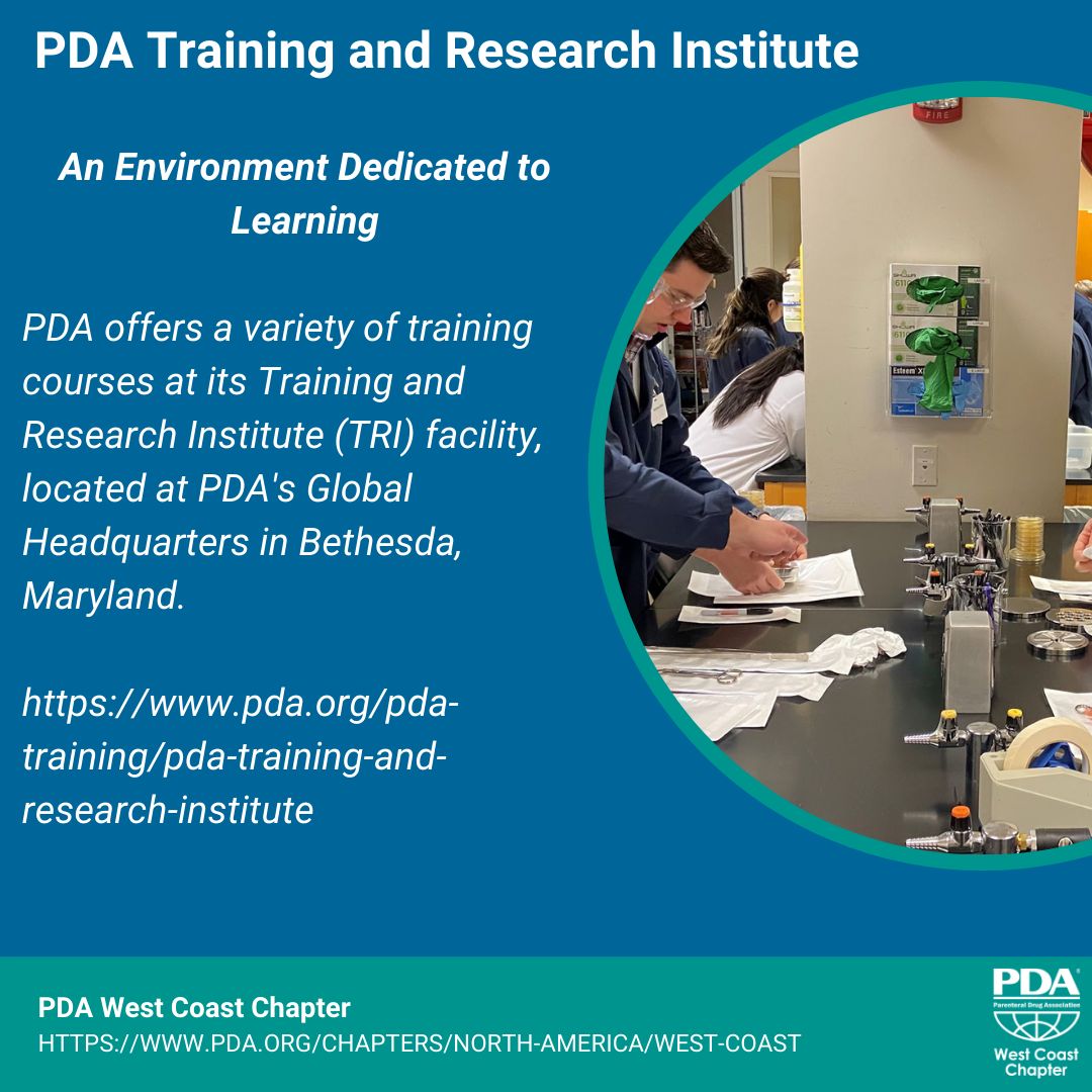 PDA offers a variety of training courses at its Training and Research Institute (TRI) facility, located at PDA's Global Headquarters in Bethesda, Maryland.

pda.org/pda-training/p…

<a href="/PDAonline/">PDA</a>