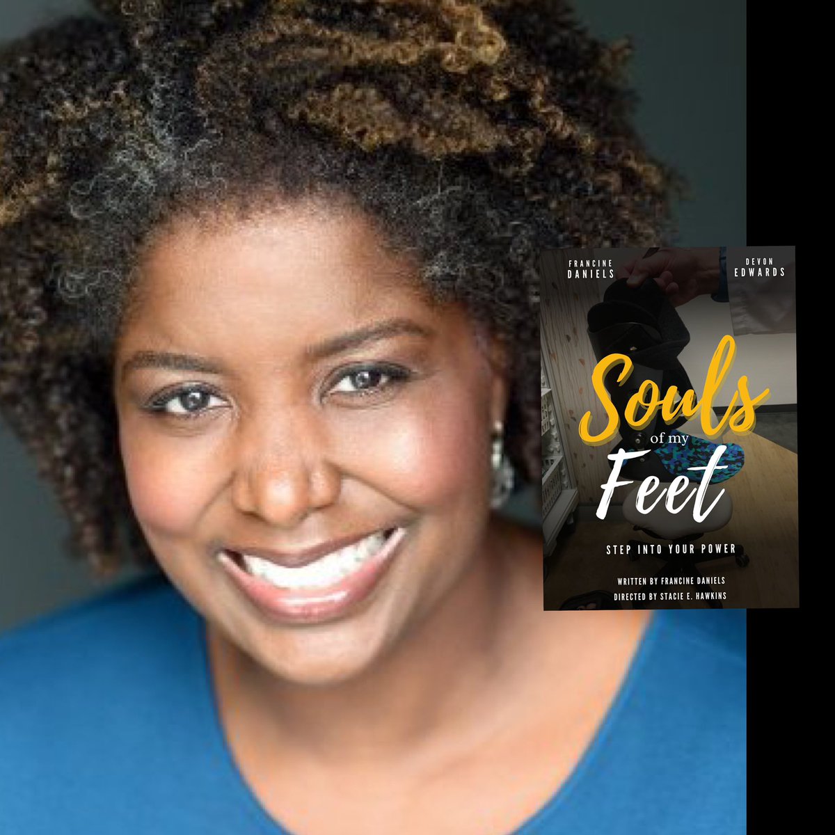 DisabilityChall's tweet photo. Francine Daniels’ film SOULS OF MY FEET is about a woman who discovers the disability in the soles of her feet unleashes the shero hidden in her inner soul. It’s one of three EDFC films being screened at @hollyshorts #monthlyscreening on October 30th.
Francine says, “the Easterseals Disability Film Challenge provides filmmakers an outlet to fearlessly tell their stories, shatter stereotypes, and depict the spectrum of disabled people’s experiences. I’m thrilled that SOULS OF MY FEET has been selected for the HollyShorts Monthly Screening Series to further raise awareness about invisible disabilities.”
Get your tickets in the bio link on @hollyshorts . We’ll see you at @tlcchinesetheater next week!
Image description: A collaged image including a headshot of @MsFrancineD Francine Daniels smiling at the camera in a blue shirt with silver earrings. A layered image on top is the key art from her film SOULS OF MY FEET showing a hand holding out a leg brace as the background. The film title is at the center in white and yellow letters. Names Francine Daniels and Devon Edwards are at the top. At the bottom in white letters it says Step Into Your Power. Written by Francine Daniels and Directed by Stacie E. Hawkins.