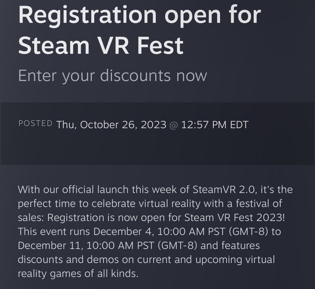 Steam VR Fest 2023 Kicks Off Today With Discounts & Demos