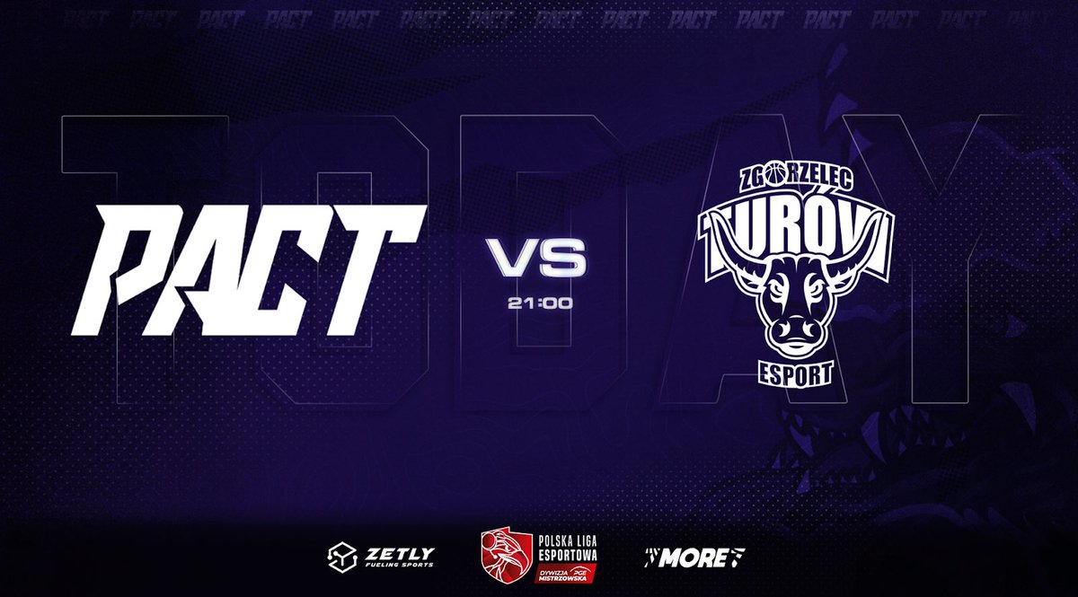 📣 UWAGA PACTowicze📣

Zapraszamy na kolejne starcie w PGE Dywizji Mistrzowskiej <a href="/PLEleague/">Polska Liga Esportowa</a> 

🕘 21:00
⚔️ <a href="/PGETurowEsport/">PGE Turów Zgorzelec Esport</a> 
📺 twitch.tv/ple_gg