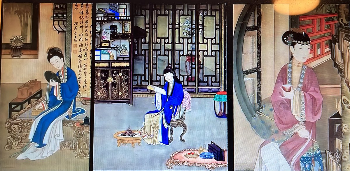 (screenshot of) three artworks depicting the Old Summer Palace 圆明园 (Yuan Ming Yuan) in Beijing before the looting in 1860. (What) do you know about this place &amp; its history? 
Credit: Professor Louise Tythacott’s lecture 
#looting #imperialism #materialculture  #summerpalace