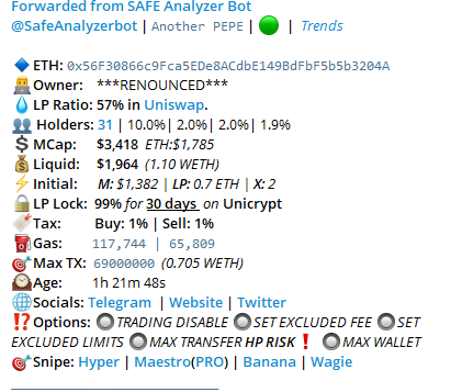 TG_CHECKER's tweet photo. @FoxCryptoBSC Easy for #apepe. #SPINU deployer just launched it.
Deployer knows how to play.
Aped a bag #degen
TG: @Anotherpepecoin
$apepe #100x #eth #100xgems https://t.co/PfIu6FB1Tj