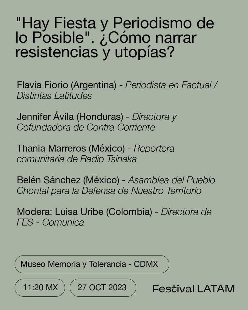 quintoelab's tweet image. ¡La radio comunitaria existe porque resiste! Mañana podrás conocer más de @pdeloposible en el #ForoLatam de Medios Digitales presentado por @factual_mx y @DLatitudes 🎉