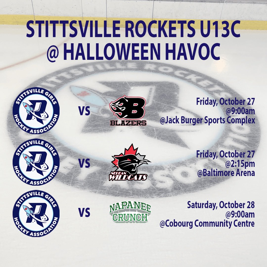 SGHARockets's tweet photo. Good luck this weekend to our U13C, U15C and U18B Rockets this weekend at the Halloween Havoc! 💙🚀

Keep an eye on our stories to keep up to date with how everyone is doing!! https://t.co/LD7FLqzUj4