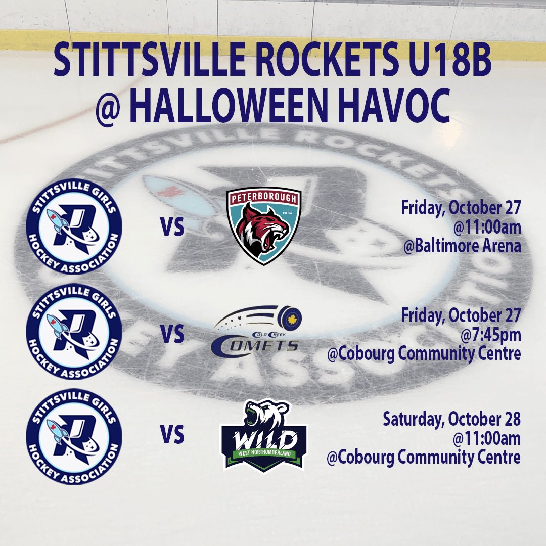 SGHARockets's tweet photo. Good luck this weekend to our U13C, U15C and U18B Rockets this weekend at the Halloween Havoc! 💙🚀

Keep an eye on our stories to keep up to date with how everyone is doing!! https://t.co/LD7FLqzUj4