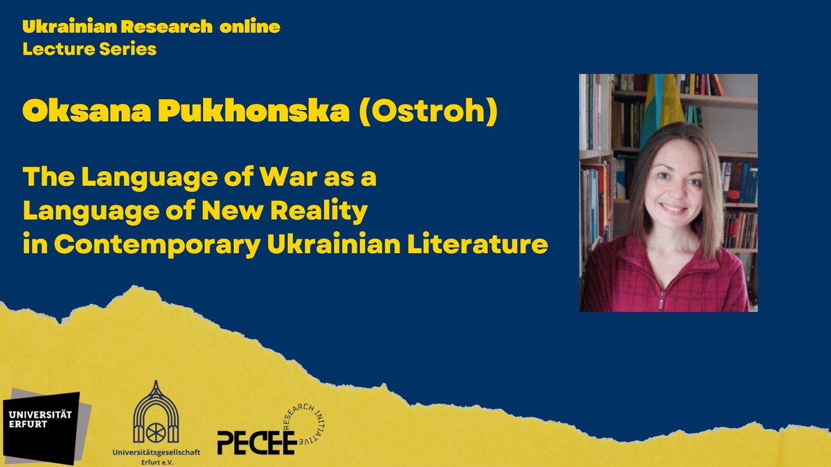 We are happy to present you the lecture of Oksana Pukhonska from the The National University of Ostroh Academy, "The Language of War as a Language of New Reality in Contemporary Ukrainian Literature," in the series Ukrainian Research Online. Watch now at tinyurl.com/mv6rzawx