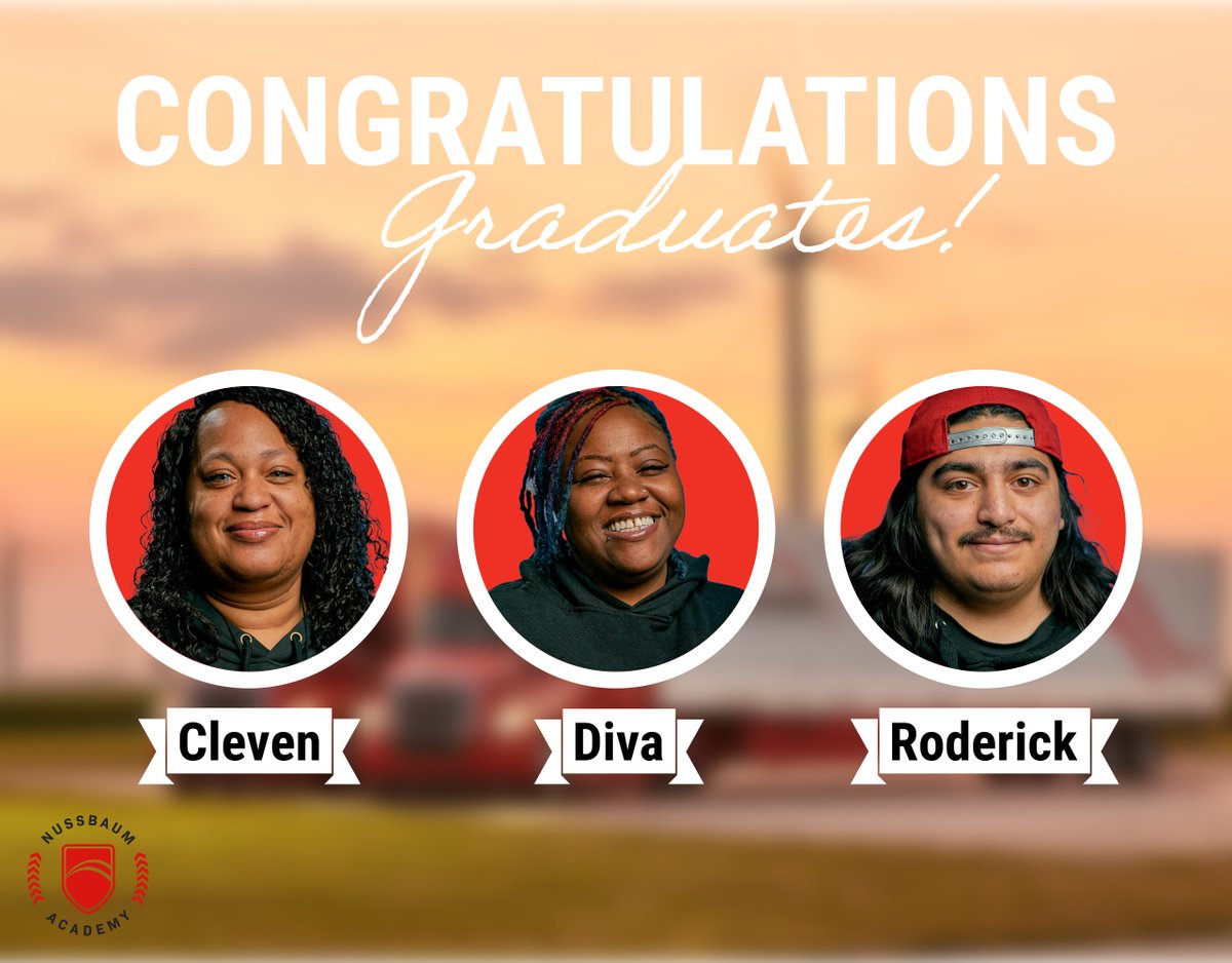 NussbaumTrans's tweet image. Let&apos;s hear it for Cleven, Diva, and Roderick - they&apos;ve officially graduated from our training program and become #SoloCertified! 

#TrainingProgram #DriverTraining