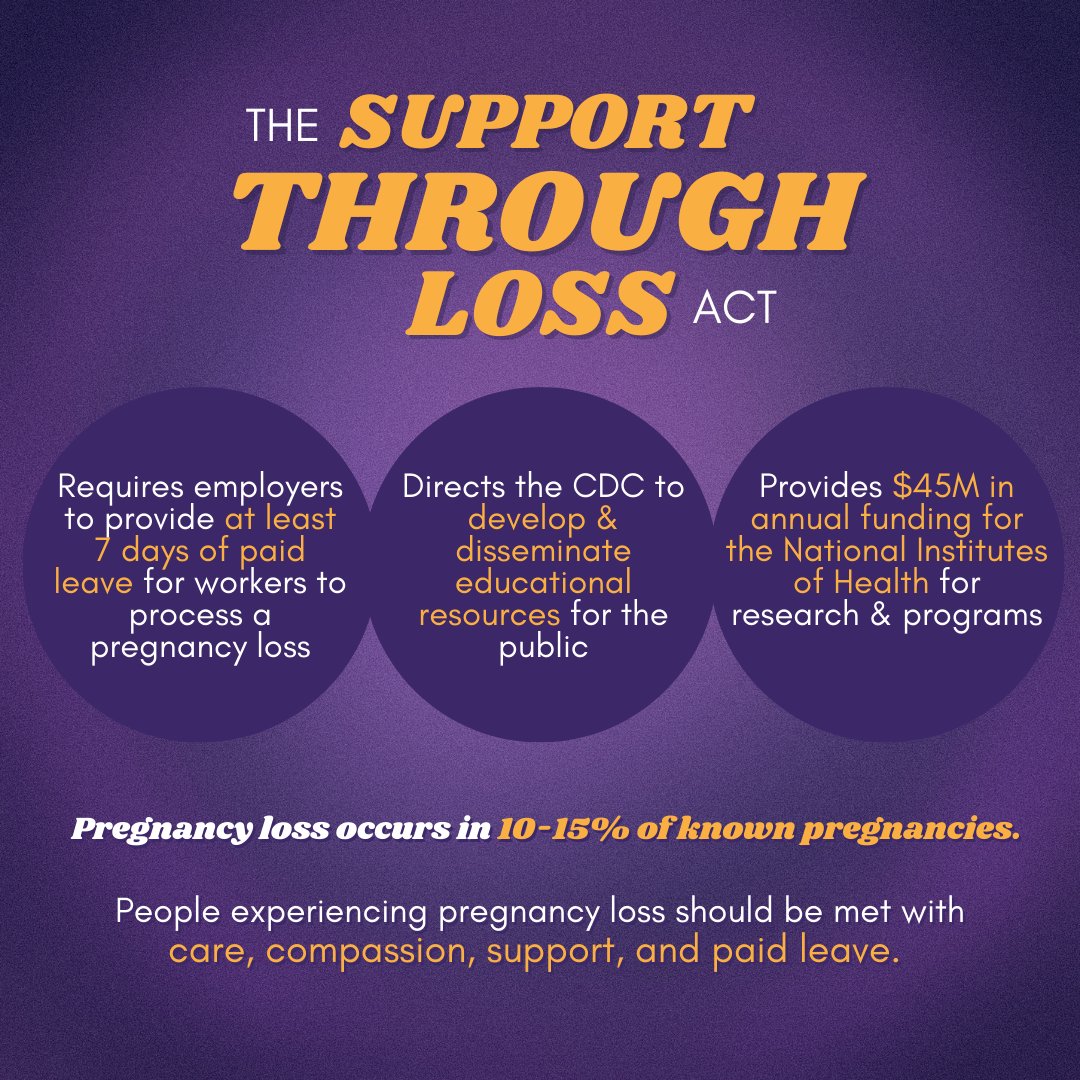 WTEP is grateful for the leadership of @SenDuckworth and @RepPressley, who today reintroduced legislation that will invest in long-overdue research and help ensure no one loses pay for taking time to grieve when receiving news that derails their plans to start a family.
