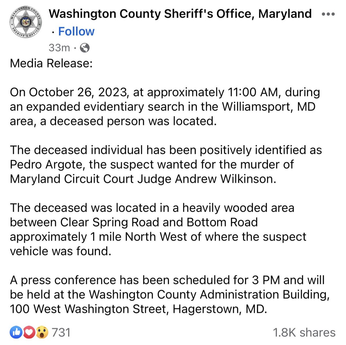 901Lulu's tweet photo. Looks like he took himself out shortly after he killed Judge Wilkinson. #pedroargote https://t.co/tpdFh8Q112