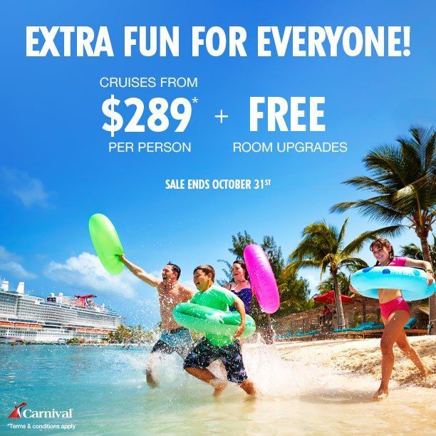 Ending soon!
Grab this Carnival Cruise Offer with us today! 
Get great rates on sailings through April 2026.
Sale ends October 31, 2023
Contact us!
#CarnivalCruise #CruiseDeal #PrestigeTravelVacations