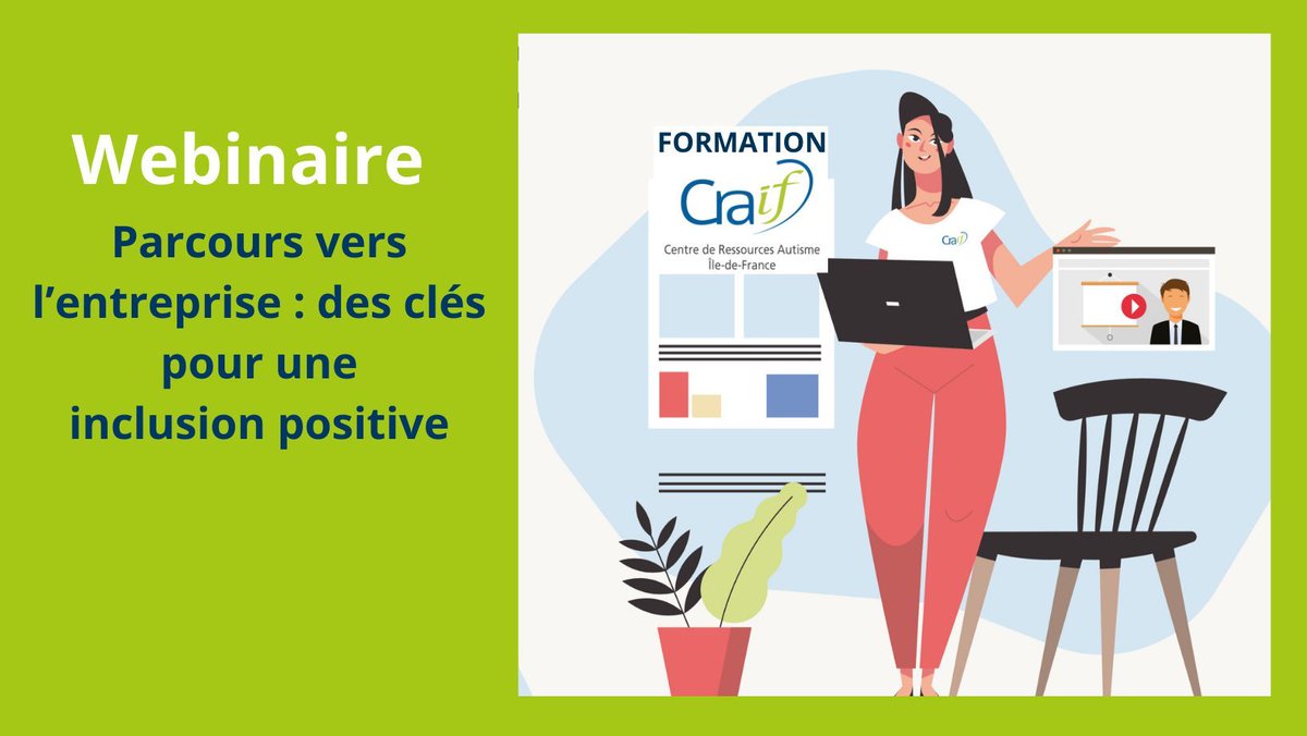 craif_autisme's tweet photo. 💻  WEBINAIRE : Parcours vers l’entreprise : des clés pour une inclusion positive 

🎯 Identifier des stratégies pour favoriser l’insertion professionnelle et soutenir le bien-être de la personne autiste dans son quotidien au travail. 

📅 23.11 à 18h
ℹ️ https://t.co/g8pHQeanu7 https://t.co/HcxgZEI647