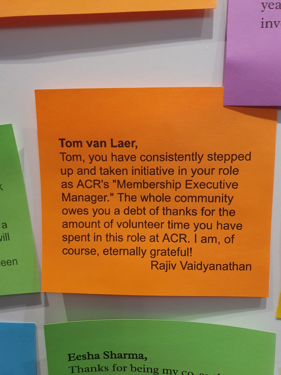 My <a href="/aconsres/">Association for Consumer Research (ACR)</a> boss gummed a note for me on the #ACR2023 #GratitudeGumWall. Thank you Rajiv for encouraging, inspiring and motivating me, and simply making me smile🙂