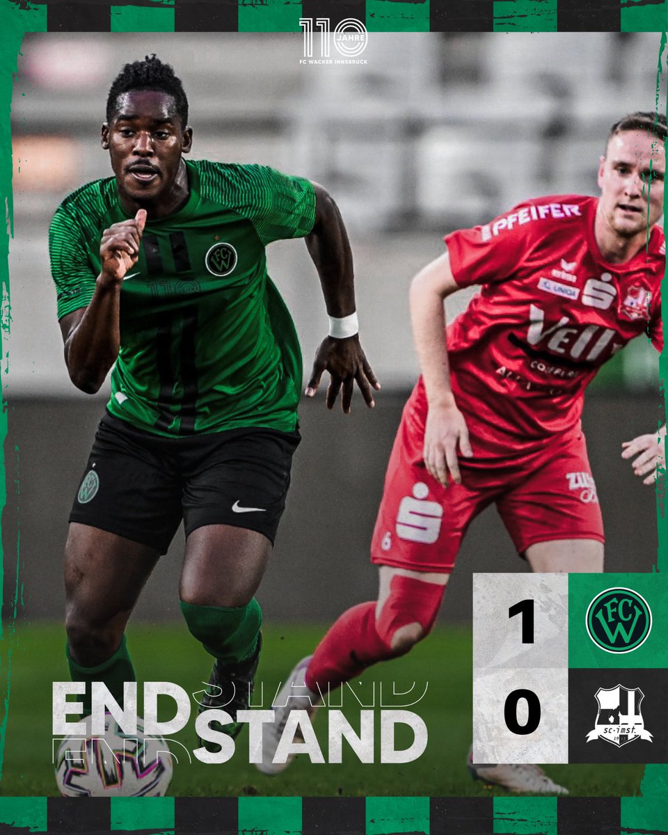 SIEG! EINE RUNDE WEITER! 💪🏼🖤💚

Wir gewinnen gegen den Regionalligisten aus Imst vor über 2.500 Zuschauern mit 1:0 und stehen damit im Achtelfinale des Tirolcups 🙌🏼

#fcw1913