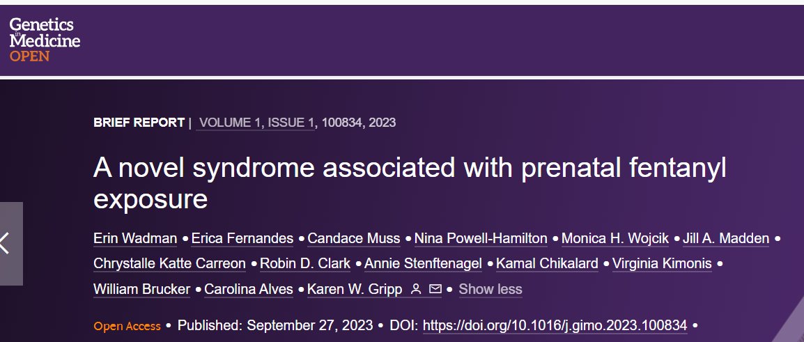 GIMJournal's tweet image. Emergence of a novel syndrome – babies with similar clinical presentations born to mothers with fentanyl exposure during pregnancy #GIMOpen #birthdefect #prenatalexposuretoteratogens #fentanyl bit.ly/3sg9BK9