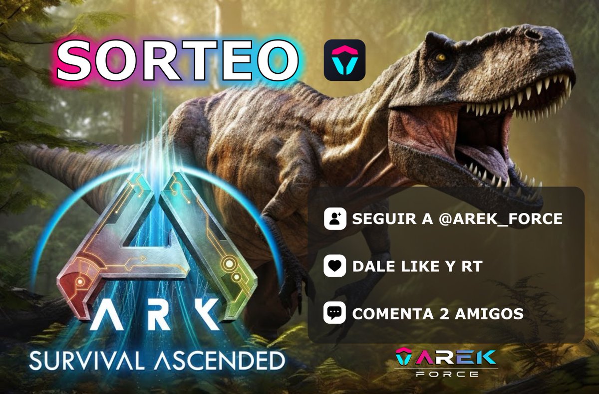 🚨🔥 SORTEO ARK 🔥🚨

📢 Super sorteo del nuevo ARK Survival Ascended👀 
Quieres saber como ganarlo?

ES MUY FACIL!!
- Seguir a <a href="/Arek_Force/">Arek Force</a> 
- Like ❤️ y  RP🔁 

❤️Mucha suerte a todos!!🥰