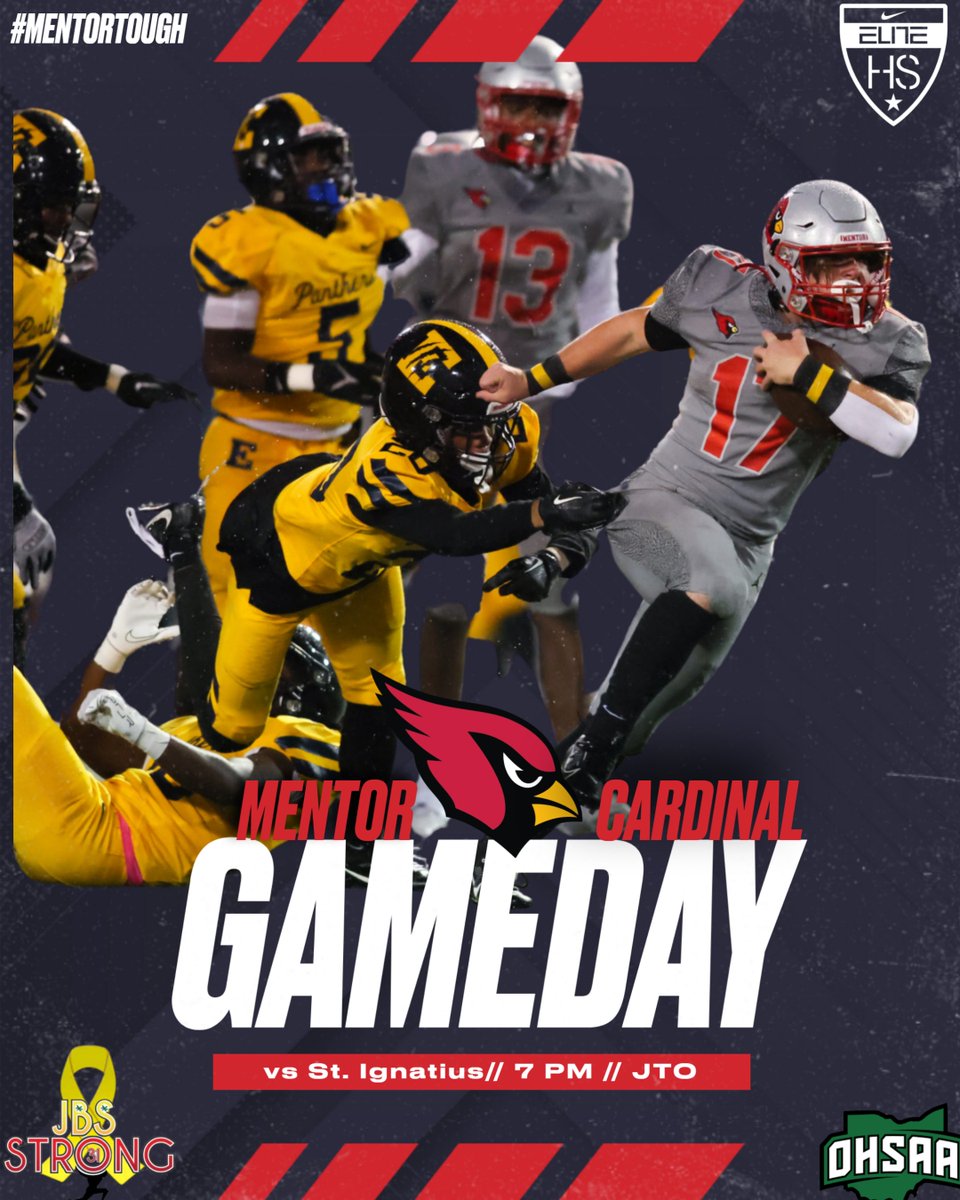 PLAYOFF GAMEDAY! BEST DAY OF THE WEEK! GREAT DAY TO GET BETTER!!!

🆚St. Ignatius
🏟️JTO
🕖7:00pm
📣🔴🔴🔴

#MentorTough #JBSStrong🎗️