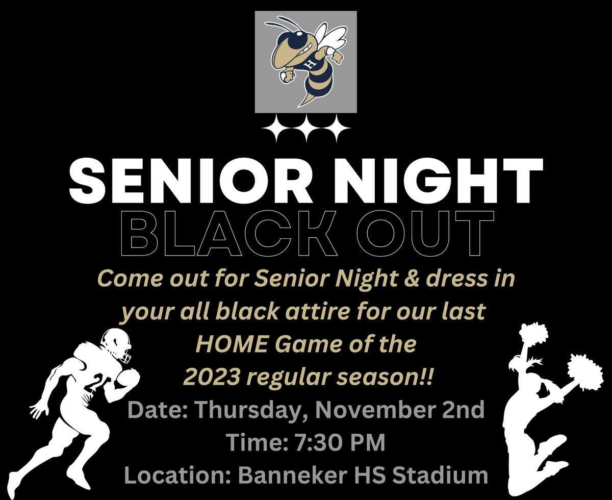 Last home game of the regular season &amp; it’s Senior Night!💫🖤🐝