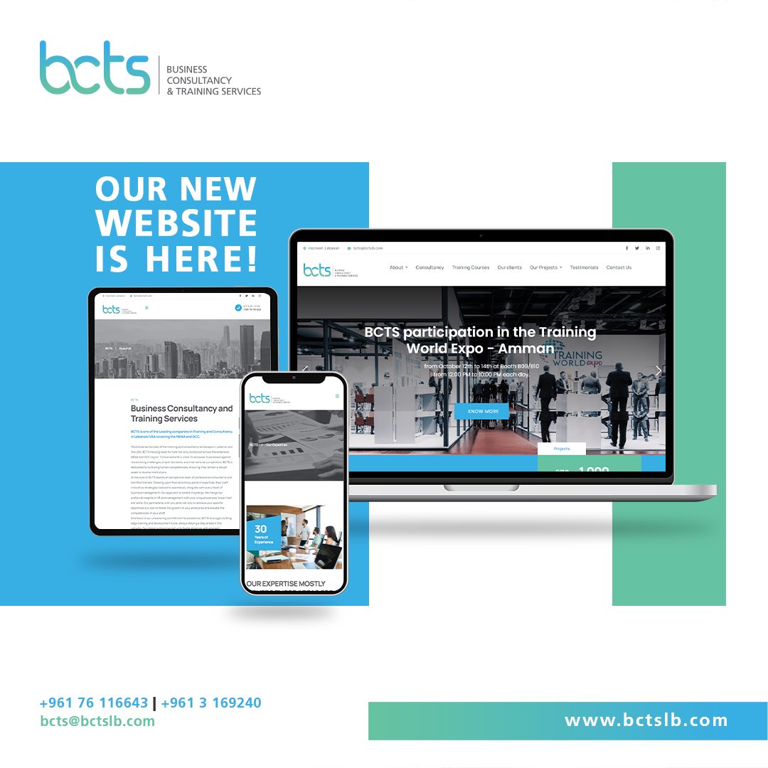 Exciting news! 

BCTS's new website has officially launched: Fresh new design with the same interesting content.

Visit Now 👉 bctslb.com

#bcts #bctslebanon #gcc #mena #middleeast #middleeastnews #roiinstitute #empowerment #growth #personalgrowth #selfdevelopment