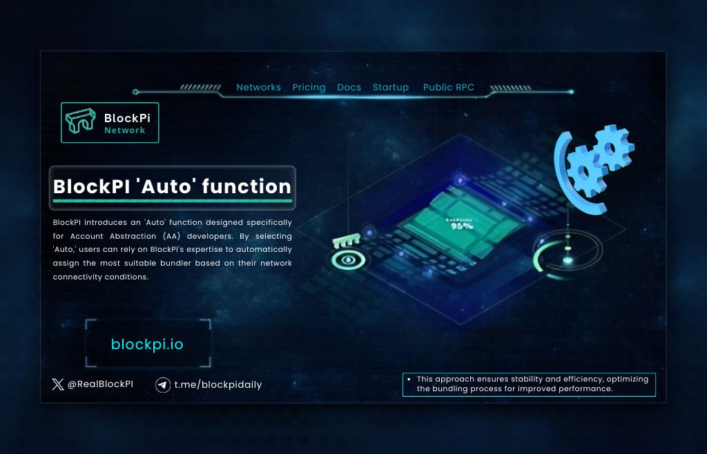 ChiomaChukwura2's tweet image. 📢Hey guys !

📌Checkout 👇
#BlockPI 'Auto' Function;

💡 #BlockPI introduces an 'Auto' Function designed specifically for Account Abstraction (AA) developers.
 
💎By selecting 'Auto', users can rely on #BlockPI's expertise to automatically assign the most suitable Bundler based