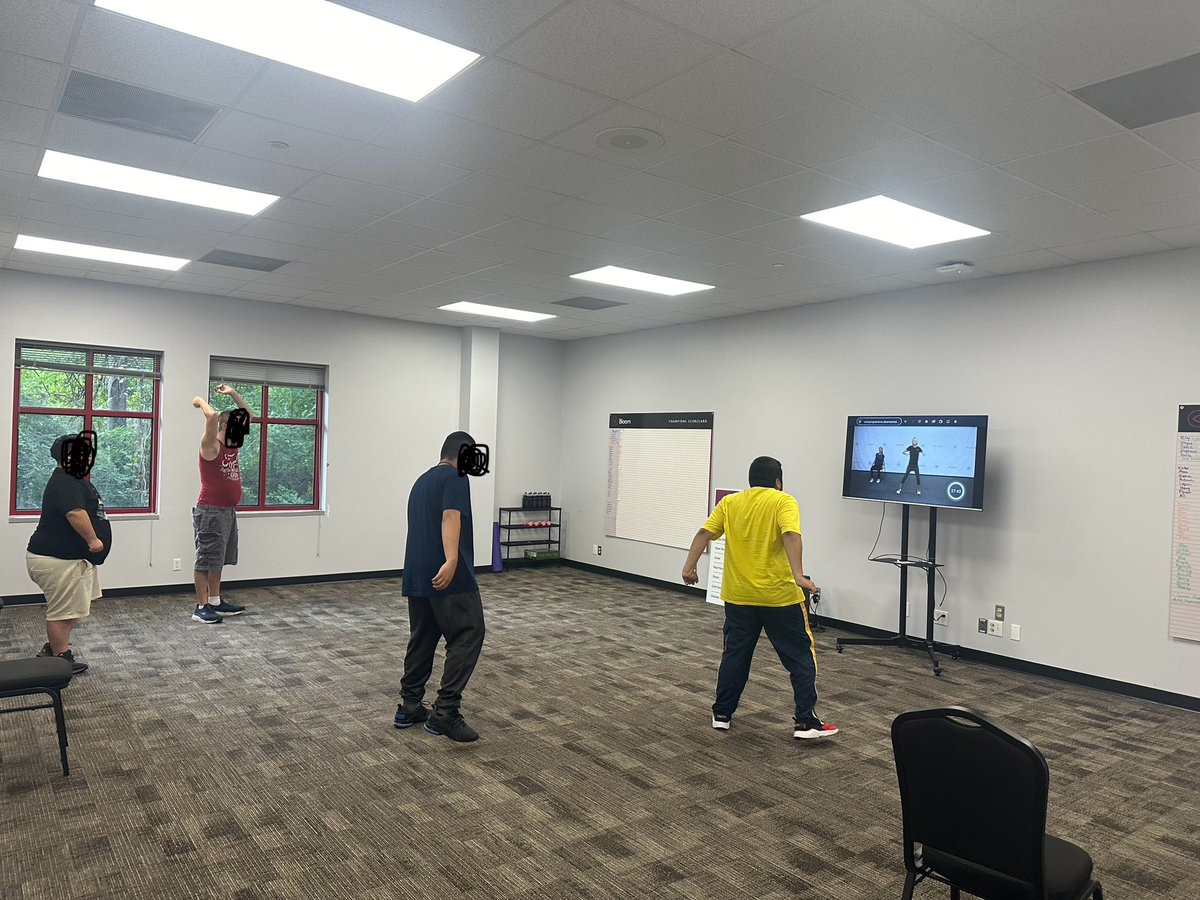 Some of Ms. Barr and my 18 + students  working out with bloom fitness at the JCSA! Adulting the Maverick Way!!! #mavs #mrhs <a href="/MRHSMavericks/">Morton Ranch HS</a>