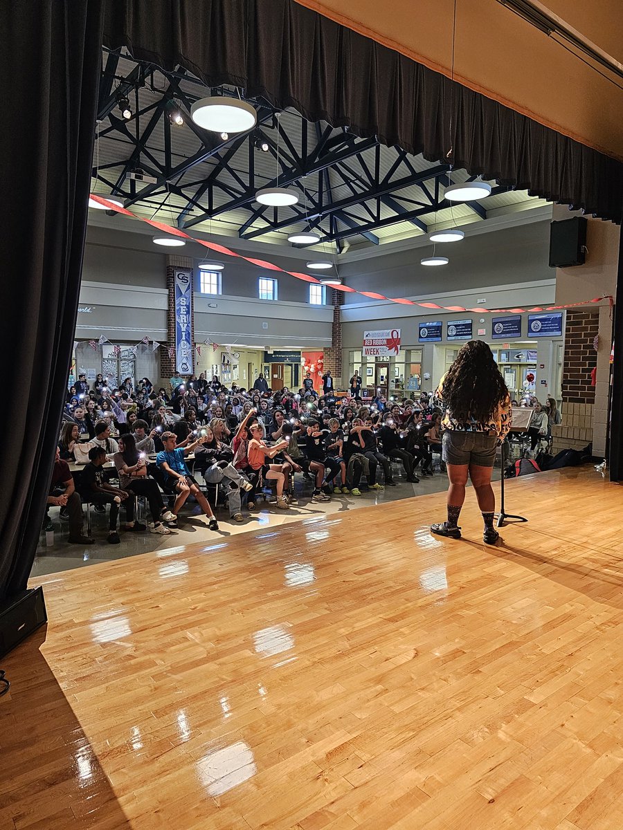 Day 4 of #CSMSRRW was the TALENT SHOW!!! 🎤✨️ we had some amazing performers, and each grade was also surprised by a guest teacher performance as well 👏🏻 #RedRibbonWeek2023 <a href="/CSMS_Huskies/">Carolina Springs Middle School</a>