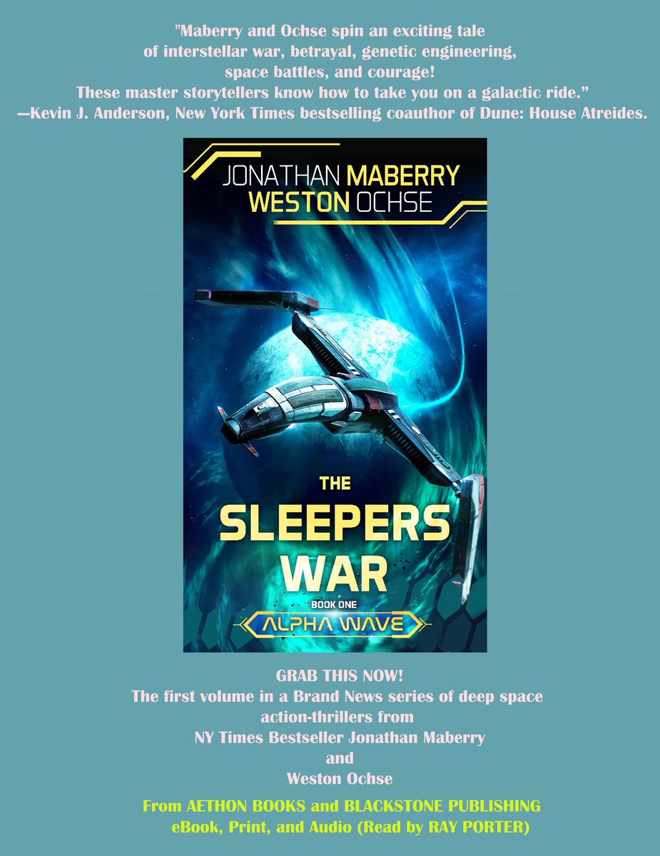 The battle to save the human race from alien invaders begins here... THE SLEEPERS WAR: ALPHA WAVE by Jonathan Maberry and <a href="/westonochse/">Weston Loves Good People Doing Good Things</a>  --out now in print, eBook, and audio (read by @Ray__Porter ) <a href="/AethonBooks/">Aethon Books</a>  <a href="/BlackstoneAudio/">Blackstone Publishing</a>